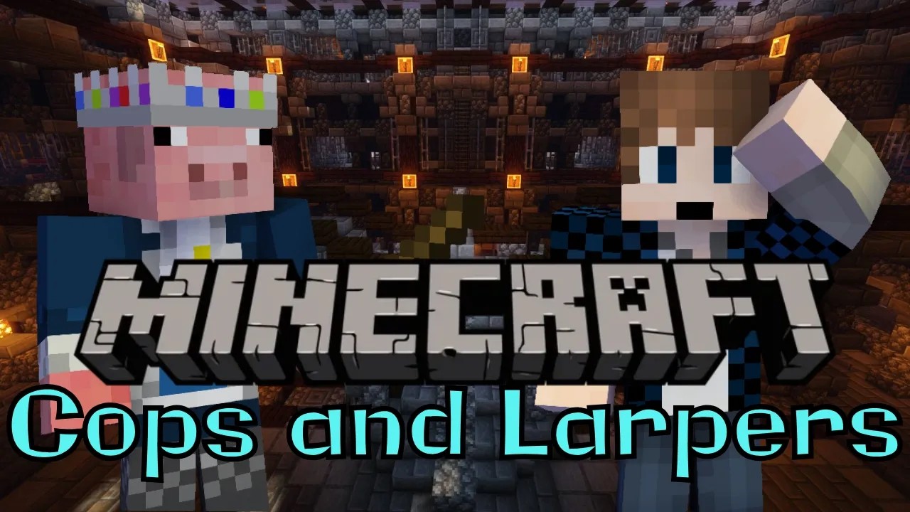 Minecraft: HILARIOUS COPS AND LARPERS! Mini-Game w/Mitch, Technolarp and Team Larpted!
