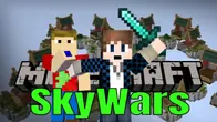 Minecraft SkyWars - w/Mitch and Larpainer! Game 1 - Preston The Hacker!?